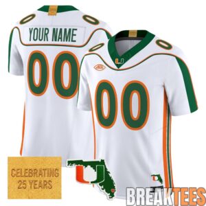 Miami Hurricanes 2001 Throwback Limited Custom Jersey - Florida Patch 1