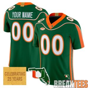 Miami Hurricanes 2001 Throwback Limited Custom Jersey - Florida Patch 2