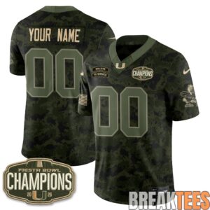 Miami Hurricanes 2026 Salute to Service Custom Football Jersey 2