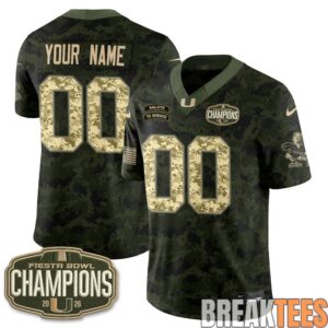 Miami Hurricanes 2026 Salute to Service Custom Football Jersey 3