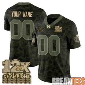 Michigan Wolverines 2026 Salute to Service Custom Football Jersey 2