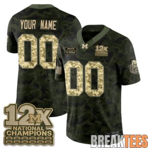 Michigan Wolverines 2026 Salute to Service Custom Football Jersey 3