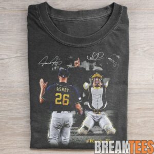 Milwaukee Brewers Aaron Ashby and Catcher Raising Their Arms Win Our Way T-Shirt