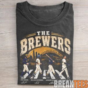 Milwaukee Brewers Abbey Road Walk T-Shirt 3