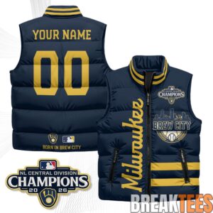 Milwaukee Brewers Brew City Custom Puffer Vest 1