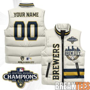 Milwaukee Brewers Brew City Custom Puffer Vest 2