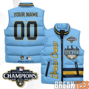 Milwaukee Brewers Brew City Custom Puffer Vest 3