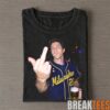 Milwaukee Brewers Brice Turang Smoking, Holding Beer and Middle Finger T-Shirt
