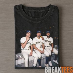 Milwaukee Brewers Christian Yelich, William Contreras and Jackson Chourio Smoking T-Shirt 1