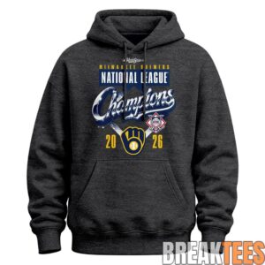 Milwaukee Brewers Heather Charcoal 2026 National League Champions Hoodie 1