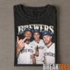 Milwaukee Brewers Sal Frelick Smoking, Holding Beer and Middle Finger T-Shirt