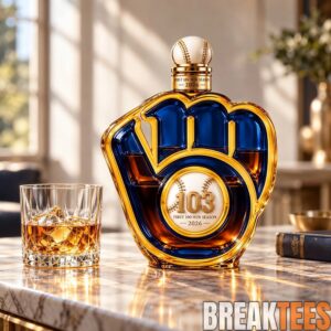 Milwaukee Brewers This Is My Crew! First 100-Win Season Whiskey Bottle 1