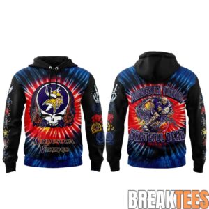 Minnesota Vikings Grateful Dead Skeletons Hoodie 1