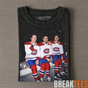 Montreal Canadiens Cole Caufield, Nick Suzuki and Juraj Slafkovsky Drunk & Smoke Tee 1