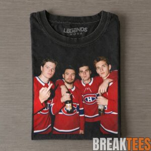 Montreal Canadiens Cole Caufield, Nick Suzuki and Juraj Slafkovsky Drunk & Smoke Tee 2