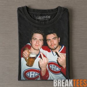 Montreal Canadiens Cole Caufield and Nick Suzuki Middle Finger Tee