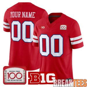 Nebraska Huskers Memorial Stadium 100th Anniversary Custom Football Jersey