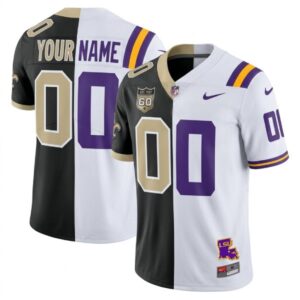 New Orleans Saints x LSU Tigers 2026 Custom Split Football Jersey 2