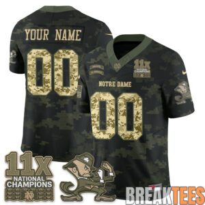Notre Dame Fighting Irish 2026 Salute to Service Custom Football Jersey 2