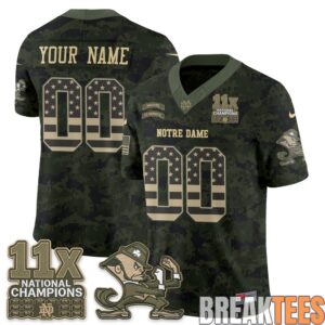 Notre Dame Fighting Irish 2026 Salute to Service Custom Football Jersey 3