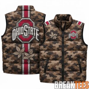 Ohio State Buckeyes 2026 Military Appreciation Camo Puffer Vest