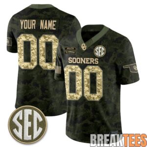 Oklahoma Sooners 2026 Salute to Service Custom Football Jersey 2