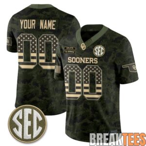 Oklahoma Sooners 2026 Salute to Service Custom Football Jersey 3