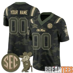 Ole Miss Rebels 2026 Salute to Service Custom Football Jersey 1
