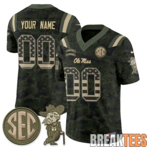 Ole Miss Rebels 2026 Salute to Service Custom Football Jersey 3