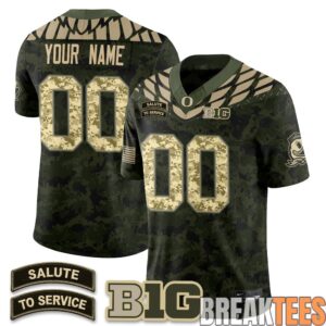 Oregon Ducks 2026 Salute to Service Custom Football Jersey 2