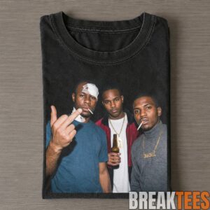 Paid in Full Ace, Mitch and Rico Smoking and Middle Finger T-Shirt