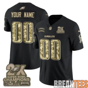 Philadelphia Eagles Salute to Service Custom Football Jersey 1