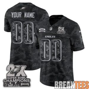 Philadelphia Eagles Salute to Service Custom Football Jersey 3