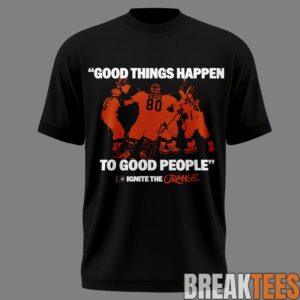 Philadelphia Flyers GOOD THINGS HAPPEN TO GOOD PEOPLE Black T-Shirt 1