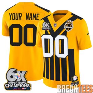 Pittsburgh Steelers 6X Champs Throwback Custom Football Jersey