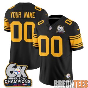 Pittsburgh Steelers 6X Champs Throwback Custom Football Jersey 2