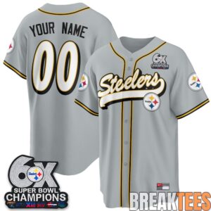 Pittsburgh Steelers 6x Super Bowl Custom Baseball Jersey 3 Pittsburgh Steelers 6x Super Bowl Custom Baseball Jersey 3