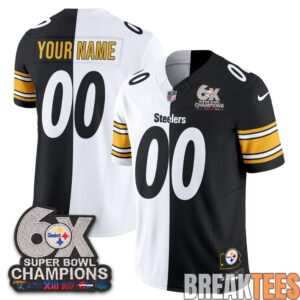 Pittsburgh Steelers 6x Super Bowl Split Edition Custom Football Jersey