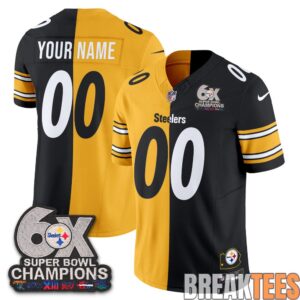 Pittsburgh Steelers 6x Super Bowl Split Edition Custom Football Jersey 1 Pittsburgh Steelers 6x Super Bowl Split Edition Custom Football Jersey 1