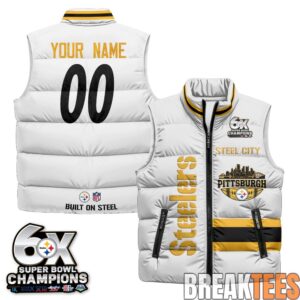 Pittsburgh Steelers Steel City Custom Puffer Vest 2