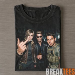Resident Evil Leon Kennedy and Chris Redfield Smoking on a Couch T-Shirt 1 Resident Evil Leon Kennedy and Chris Redfield Smoking on a Couch T-Shirt 1