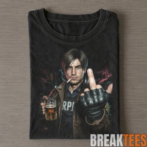 Resident Evil Leon Kennedy and Chris Redfield Smoking on a Couch T-Shirt 4 Resident Evil Leon Kennedy and Chris Redfield Smoking on a Couch T-Shirt 4