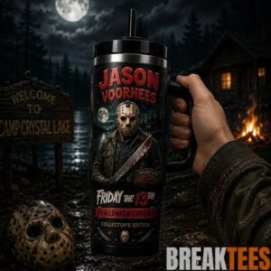 Retro Jason Voorhees Friday the 13th Halloween 40oz Tumbler 1
