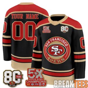 San Francisco 49ers 4X Champs Custom Hockey Jersey
