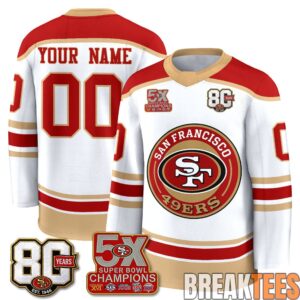 San Francisco 49ers 4X Champs Custom Hockey Jersey 1