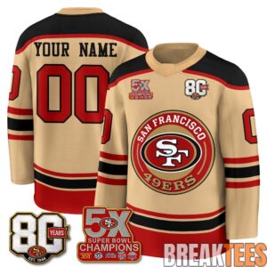 San Francisco 49ers 4X Champs Custom Hockey Jersey 3