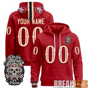 San Francisco 49ers Día de los Muertos Premium Custom Fleece Hoodie