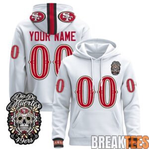 San Francisco 49ers Día de los Muertos Premium Custom Fleece Hoodie 1