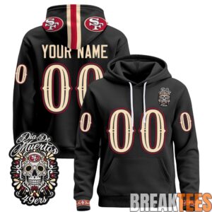 San Francisco 49ers Día de los Muertos Premium Custom Fleece Hoodie 2