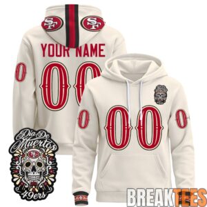 San Francisco 49ers Día de los Muertos Premium Custom Fleece Hoodie 3